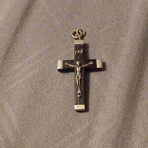 Silver and Black Crucifix Pendant